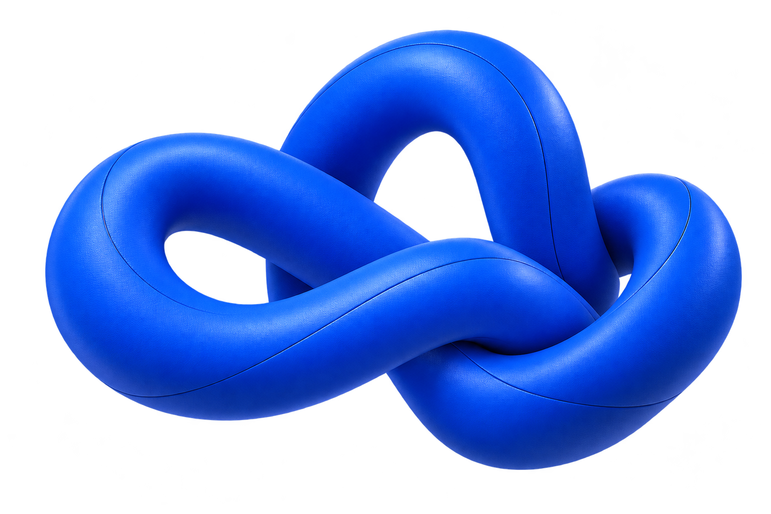 Sculptural blue looping ribbon